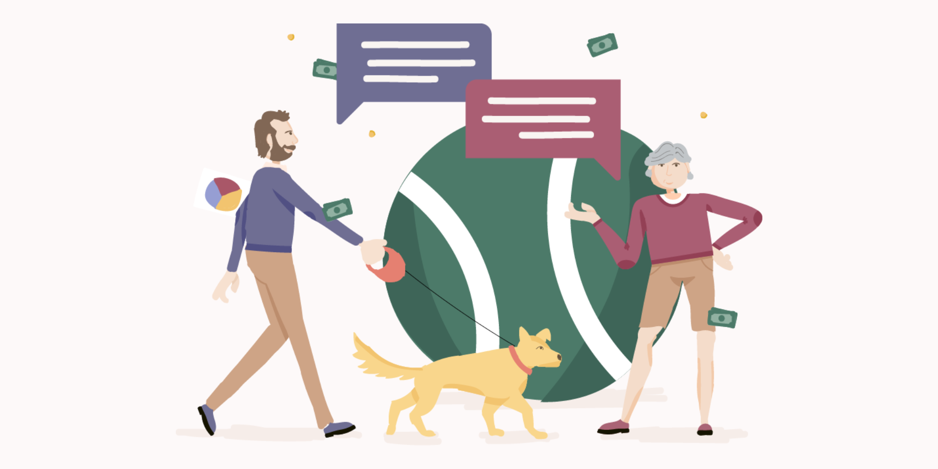 Fathom illustration of Retirement planning all starts with a conversation. Fathom illustration of Retirement planning all starts with a conversation.