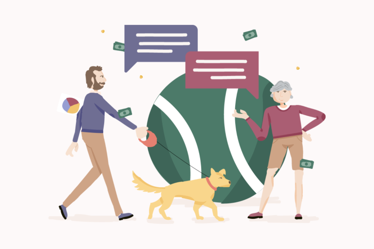 Fathom illustration of Retirement planning all starts with a conversation.