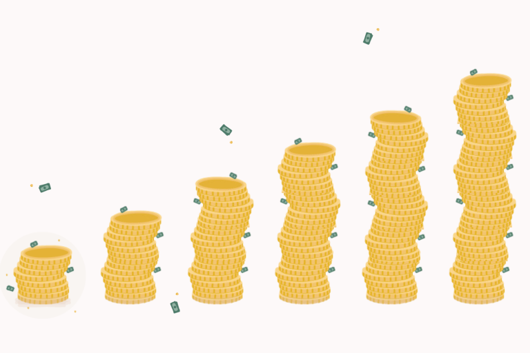 Coins rising with inflation